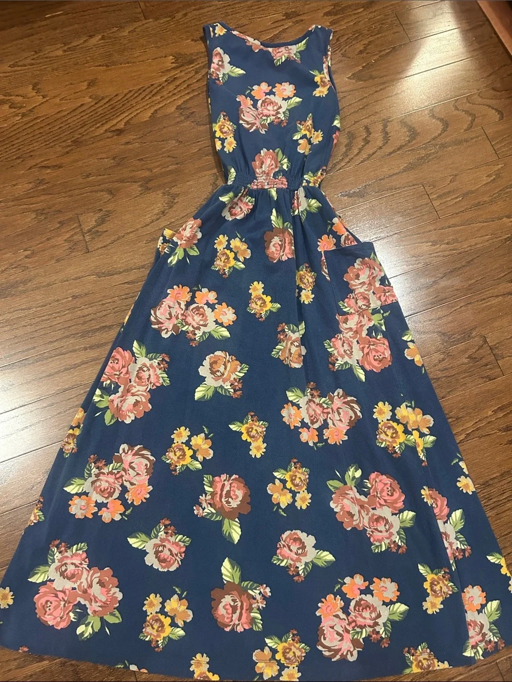 Matilda Jane Navy Floral Long Maxi Dress With Pockets.